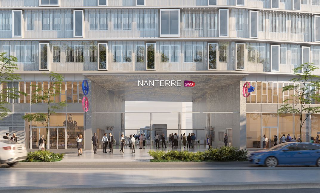 Gare Nanterre La Folie – RER E © Groupement VIGUIER & Marc Mimram Architecture & Associés / Ida+