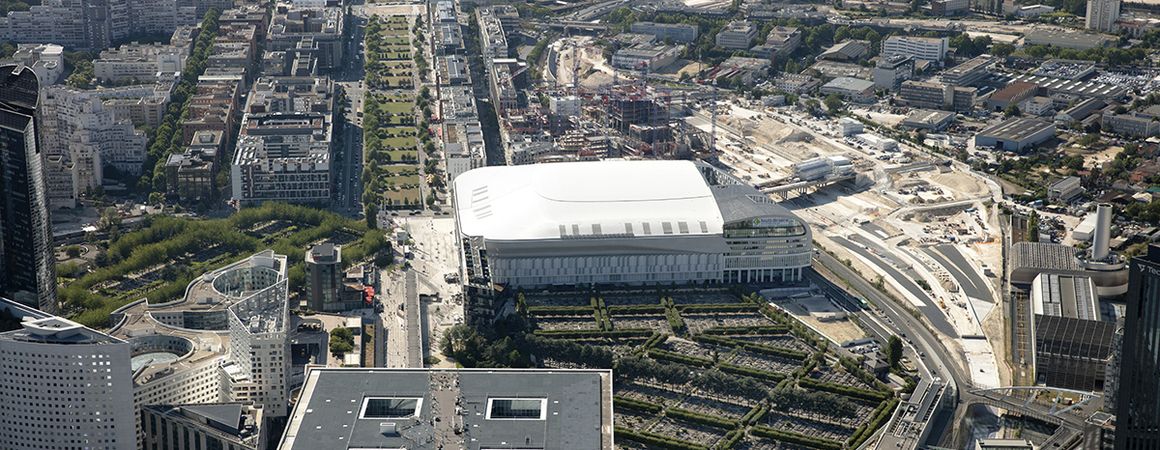 Paris La Défense Arena - vue du ciel - 2019 © PLD - Philippe Guignard