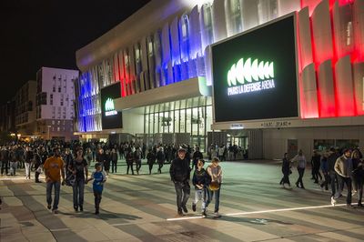 Paris La Défense Arena - exterior night view - 2018 © CD92 - Olivier Ravoire