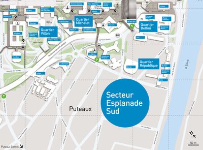 Paris La Défense Esplanade Sud pedestrian map