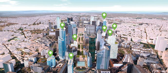 Carte interactive 3D de Paris La Défense