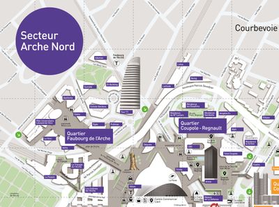 Plan piéton Paris La Défense Arche Nord
